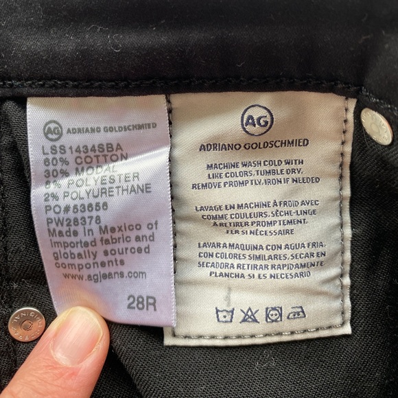 AGOLDE Pima Cigarette Leg Skinny Jean Pants Super Black Size 28R NEW - Picture 11 of 11